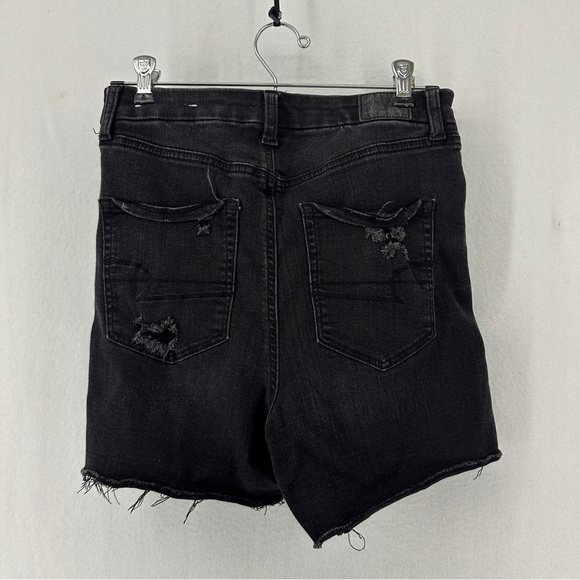 American Eagle Women's Size 6 Black Next Level Stretch Super Hi-Rise Jean Shorts - Picture 8 of 11
